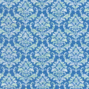 Grace Blue Kiwi by Norbar Designer Fabric ROMANCE 100% COTTON SPAIN 9"V 9"H 55 - Swanky Fabrics -
