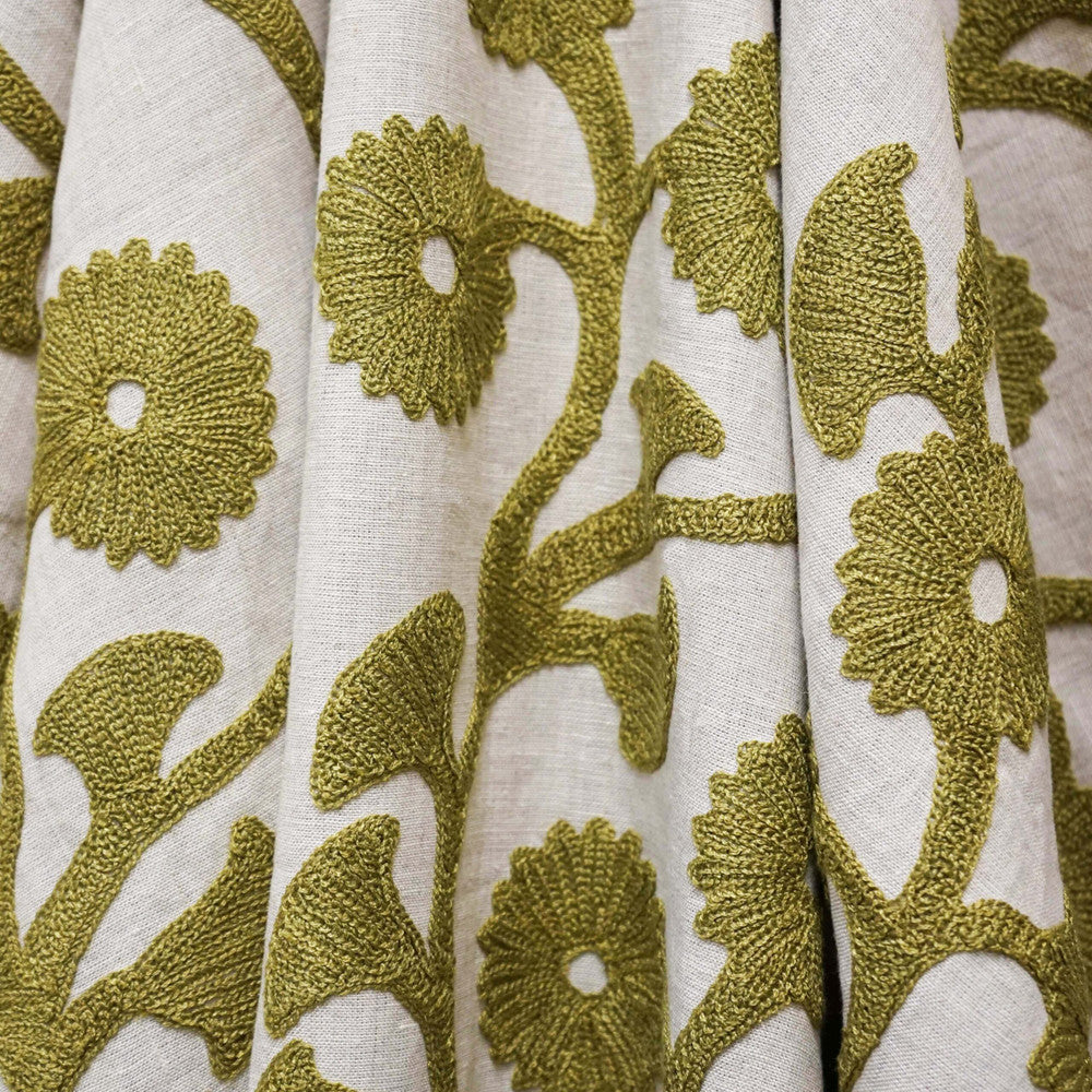 Greenhouse 72Sj102 by JF Designer Fabric JF Studio 100% Linen India Horizontal: 13 and Vertical: 15.75 54 - Swanky Fabrics -