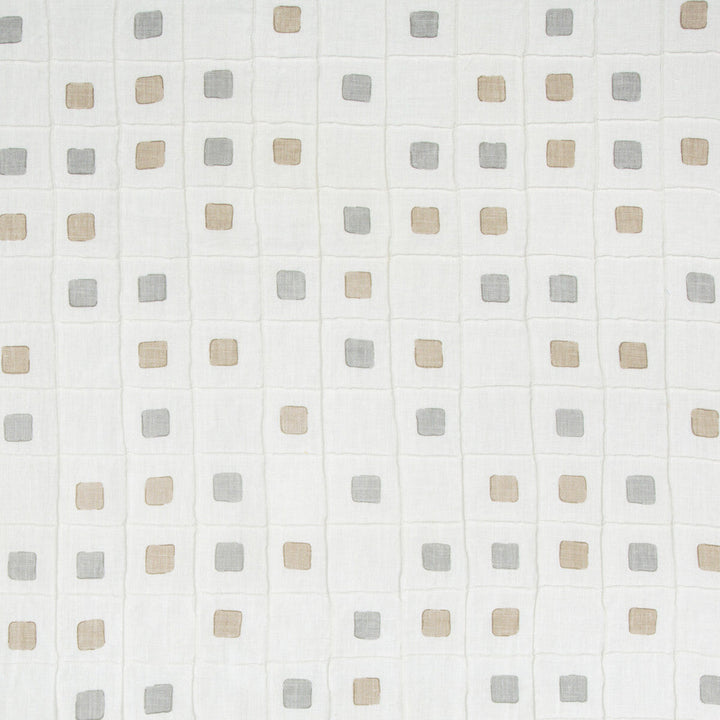 Gridwork Dune by Kravet Basics Designer Fabric JEFFREY ALAN MARKS OCEANVIEW LINEN - 99%;COTTON - 1% India - Horizontal: 12.75 and Vertical: 12.75 50.5 - Swanky Fabrics -