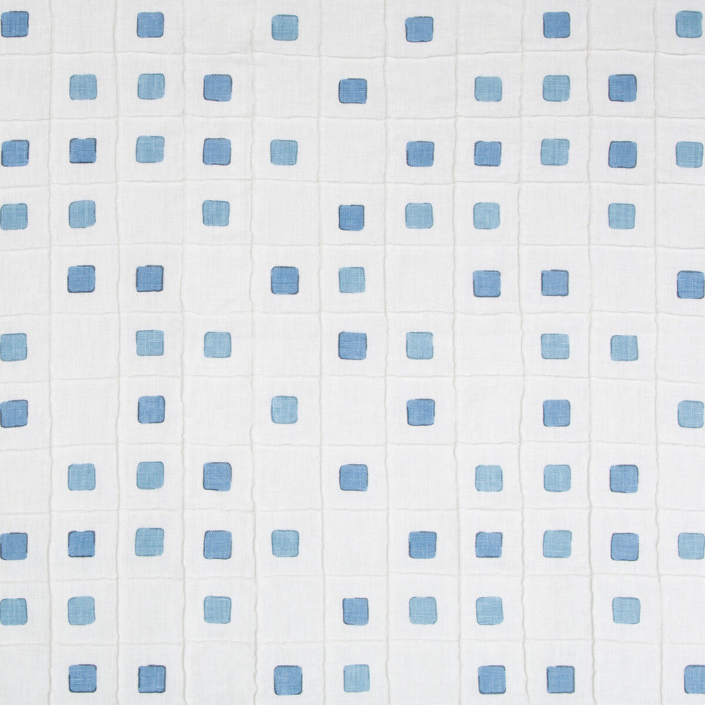 Gridwork Ocean by Kravet Basics Designer Fabric JEFFREY ALAN MARKS OCEANVIEW LINEN - 99%;COTTON - 1% India HEAVY Horizontal: 12.75 and Vertical: 12.75 50.5 - Swanky Fabrics -