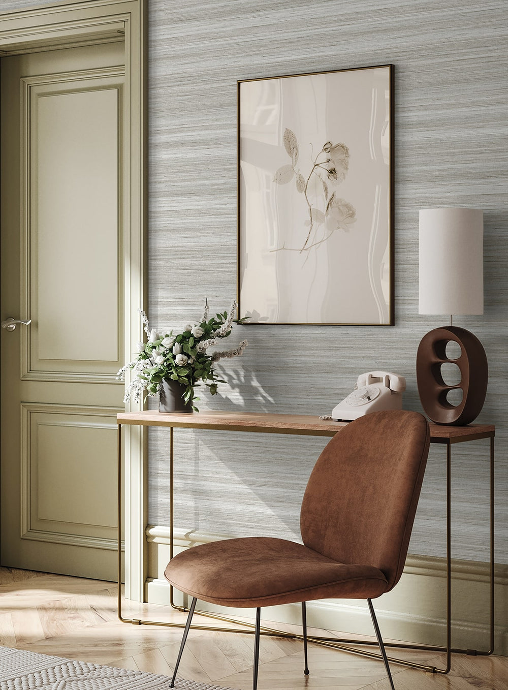 Meiya Icy Gray GT30403 by Seabrook Designs Designer Wallpaper
