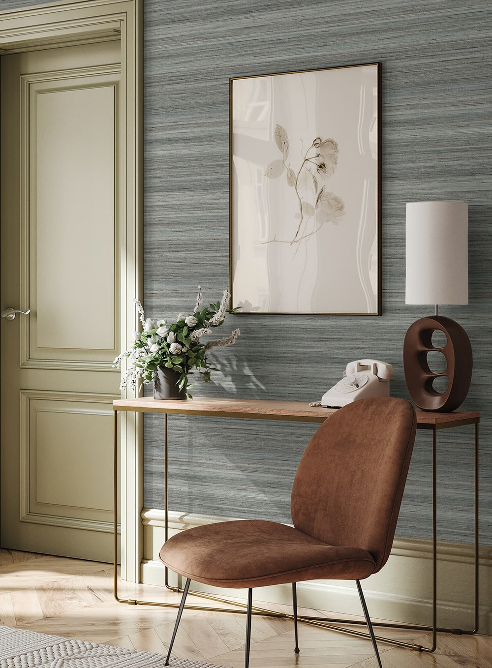 Meiya Slate Gray GT30406 by Seabrook Designs Designer Wallpaper