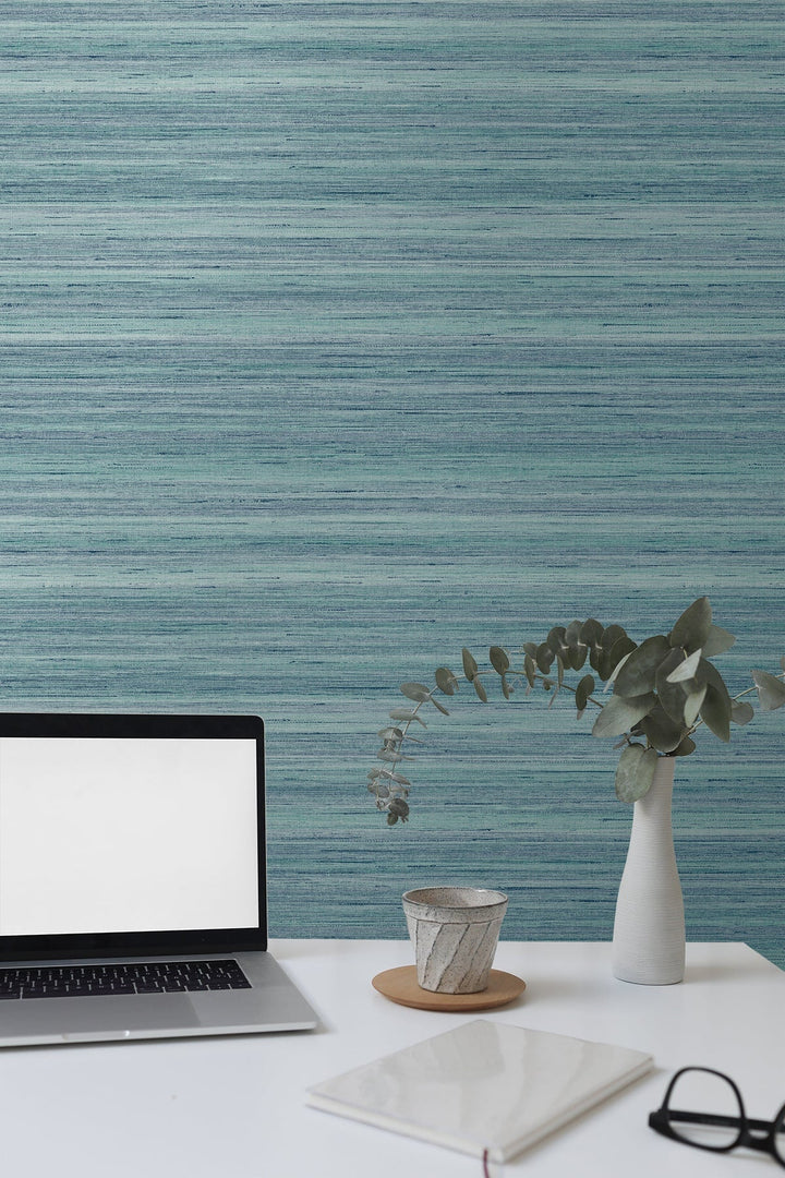 Meiya Turquoise GT30412 by Seabrook Designs Designer Wallpaper