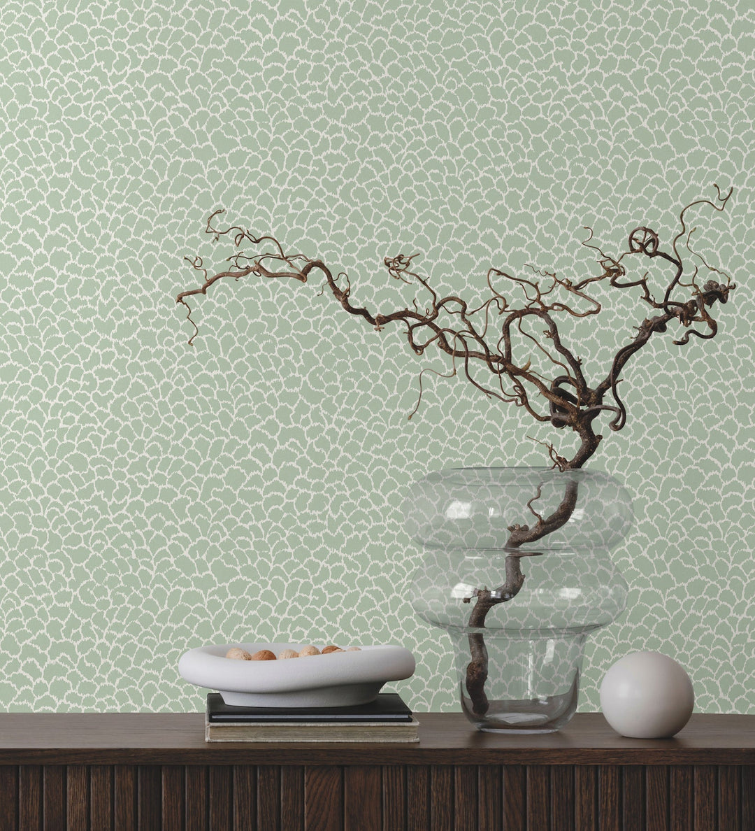 Nadie Green Wallpaper by Ronald Redding Designer