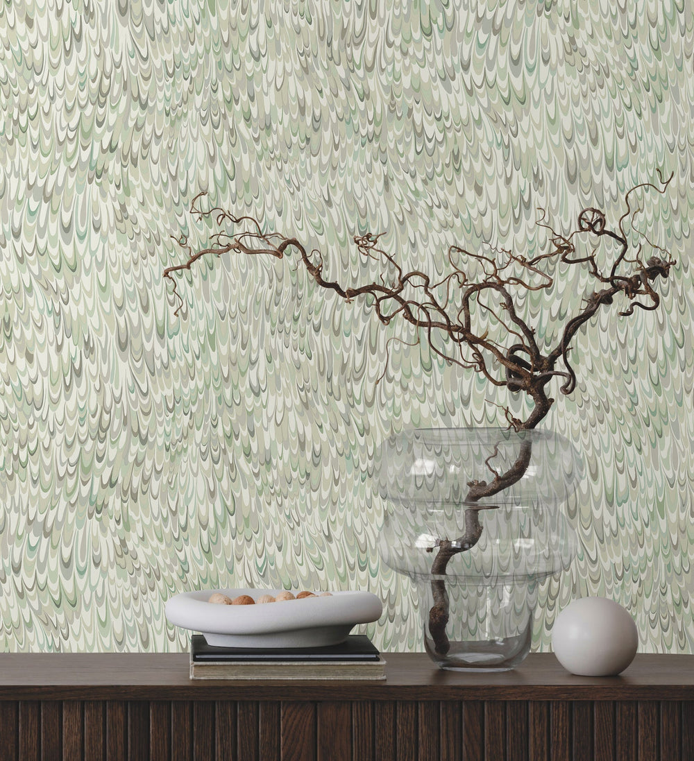 Aslan Green Wallpaper by Ronald Redding Designer