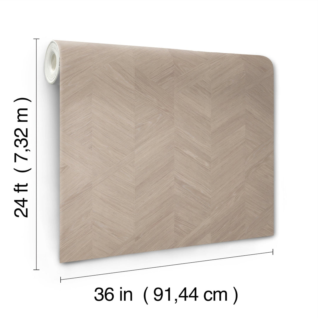 Interlocking Wood Taupe Wallpaper by Ronald Redding Designer