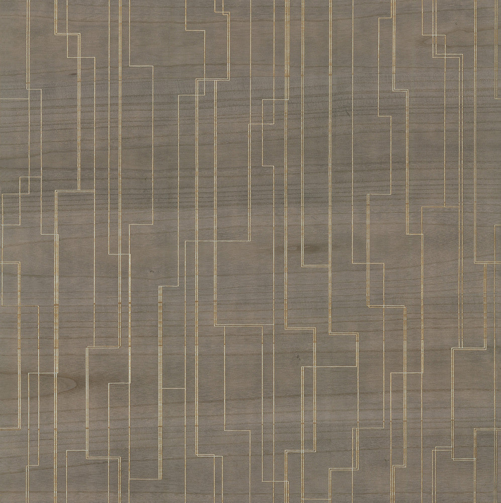 Inlay Line Mink Wallpaper by Ronald Redding Designer Grasscloth & Natural Resource Covers about 72 square feet 36-in by 24-ft long roll Unpasted 32 - Swanky Fabrics -