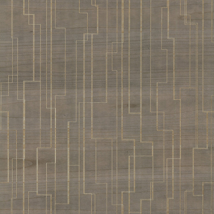 Inlay Line Mink Wallpaper by Ronald Redding Designer Grasscloth & Natural Resource Covers about 72 square feet 36-in by 24-ft long roll Unpasted 32 - Swanky Fabrics -