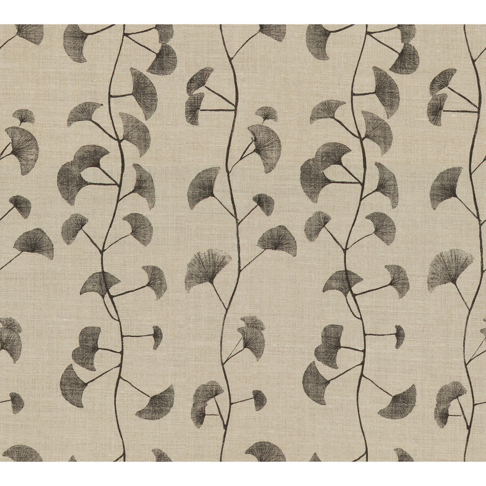 Fans Natural/Charcoal by Groundworks Designer Fabric ALLEGRA HICKS COLLECTION LINEN - 60%;COTTON - 30%;NYLON - 10% United Kingdom - Horizontal: 9 and Vertical: 15.25 54 - Swanky Fabrics -