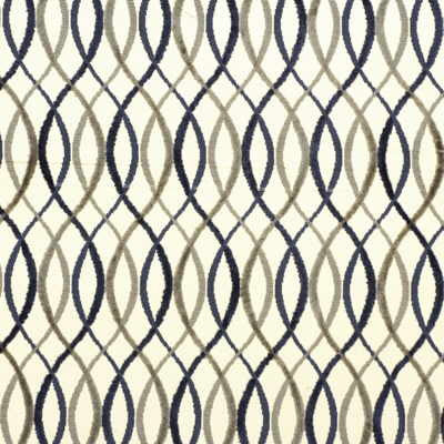 Infinity Beige/Midnight by Groundworks Designer Fabric ALLEGRA HICKS COLLECTION VISCOSE - 92%;POLYESTER - 8% Belgium LIGHT Horizontal: 2.75 and Vertical: 10 53 - Swanky Fabrics -