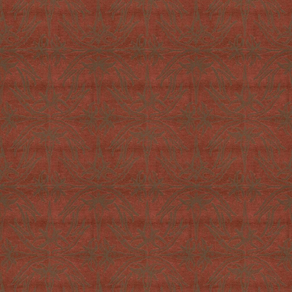 Lily Branch Red by Groundworks Designer Fabric ALLEGRA HICKS II COLLECTION VISCOSE - 53%;POLYESTER - 25%;COTTON - 22% Italy MEDIUM Horizontal: 13.75 and Vertical: 19.75 55 - Swanky Fabrics -