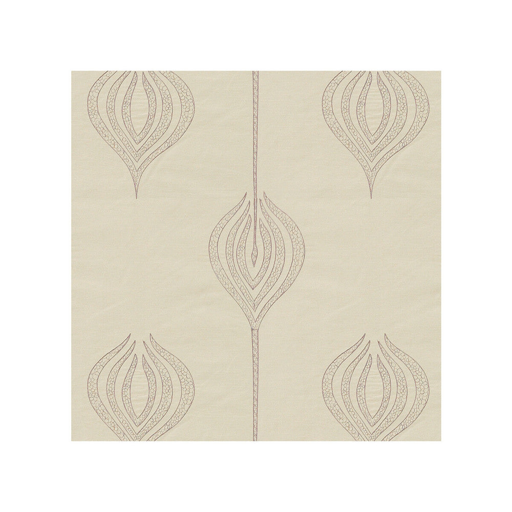 Tulip Embroidery Mauve by Groundworks Designer Fabric ALLEGRA HICKS II COLLECTION SILK - 61%;LINEN - 39% India - Horizontal: 12.75 and Vertical: 15 54 - Swanky Fabrics -