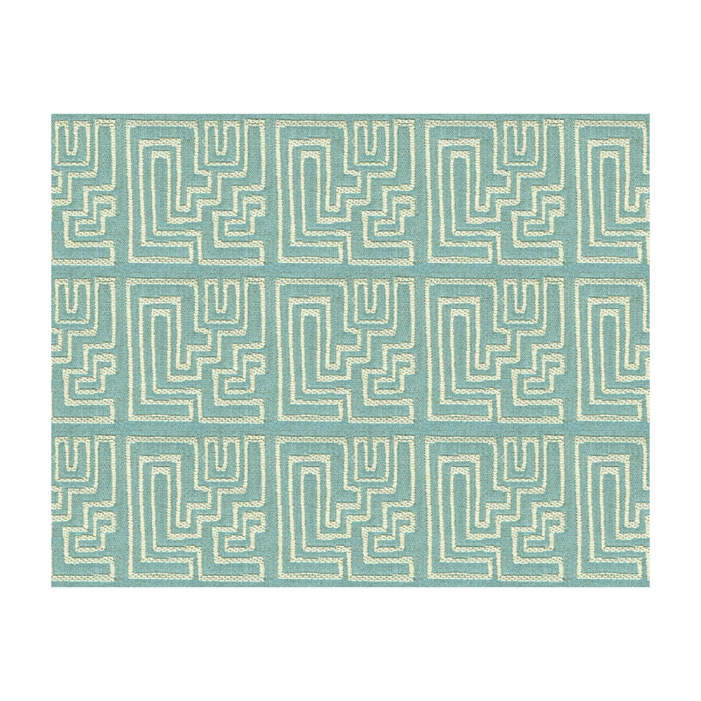 Miramar Robin'S Egg by Groundworks Designer Fabric KELLY WEARSTLER TERRA FIRMA TEXTILES SOLUTION DYED ACRYLIC - 100% United States MEDIUM Horizontal: 9 and Vertical: 9.5 54 - Swanky Fabrics -