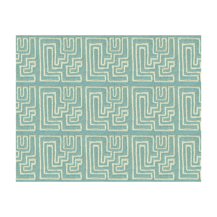 Miramar Robin'S Egg by Groundworks Designer Fabric KELLY WEARSTLER TERRA FIRMA TEXTILES SOLUTION DYED ACRYLIC - 100% United States MEDIUM Horizontal: 9 and Vertical: 9.5 54 - Swanky Fabrics -