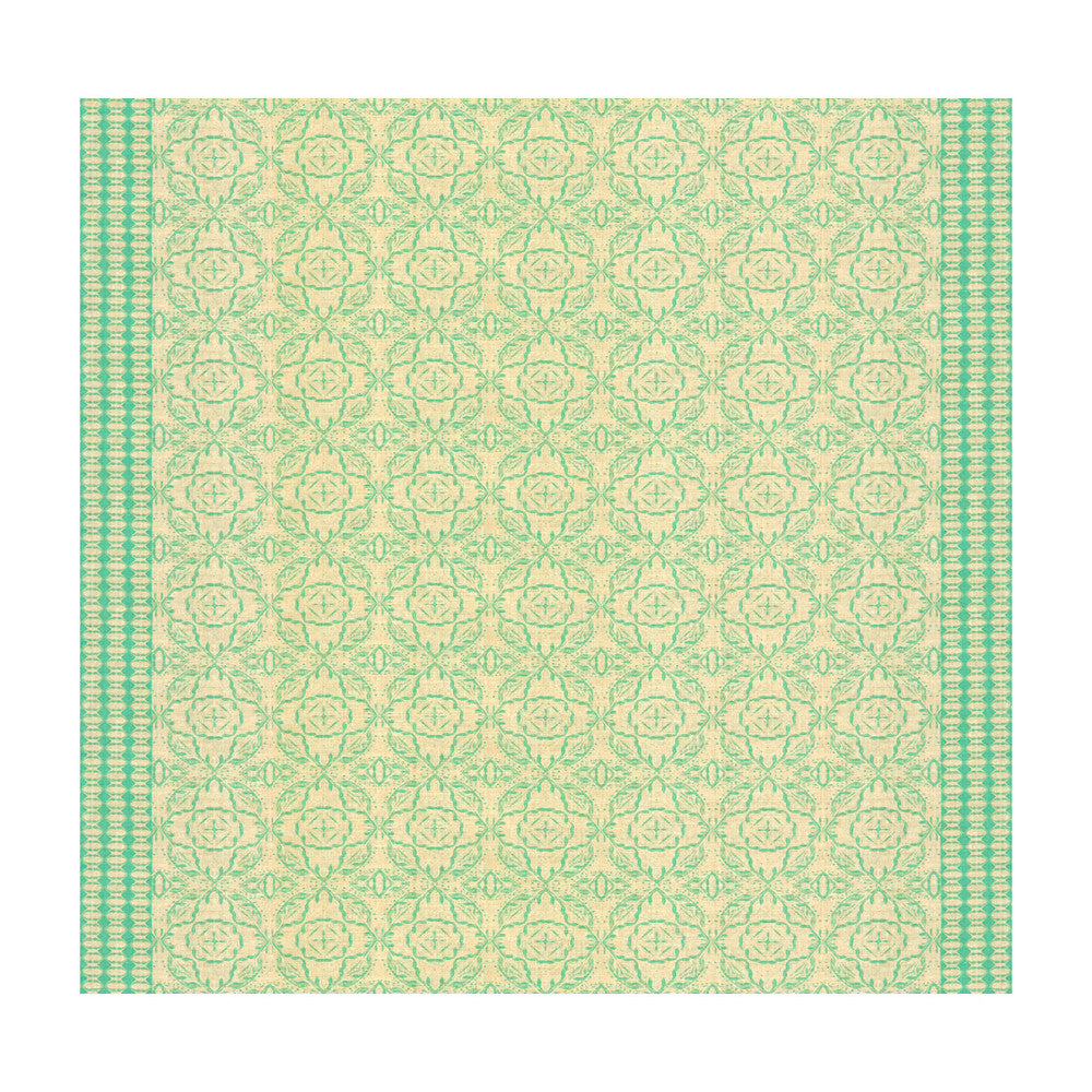 Maze Aqua by Groundworks Designer Fabric ALLEGRA HICKS GARDEN COLLECTION LINEN - 88%;NYLON - 12% Belgium HEAVY Horizontal: 52 and Vertical: 6.5 53 - Swanky Fabrics -