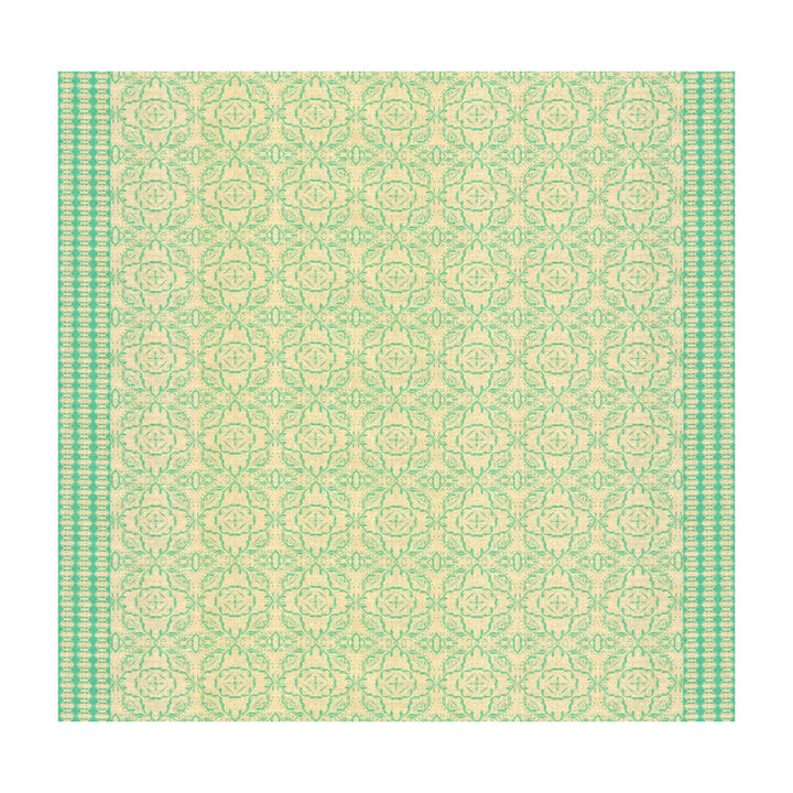 Maze Aqua by Groundworks Designer Fabric ALLEGRA HICKS GARDEN COLLECTION LINEN - 88%;NYLON - 12% Belgium HEAVY Horizontal: 52 and Vertical: 6.5 53 - Swanky Fabrics -