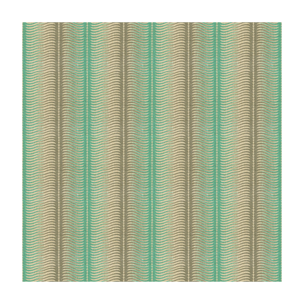 Stripes Aqua by Groundworks Designer Fabric ALLEGRA HICKS GARDEN COLLECTION LINEN - 88%;NYLON - 12% Belgium HEAVY Horizontal: 2.52 and Vertical: 5.24 50 - Swanky Fabrics -