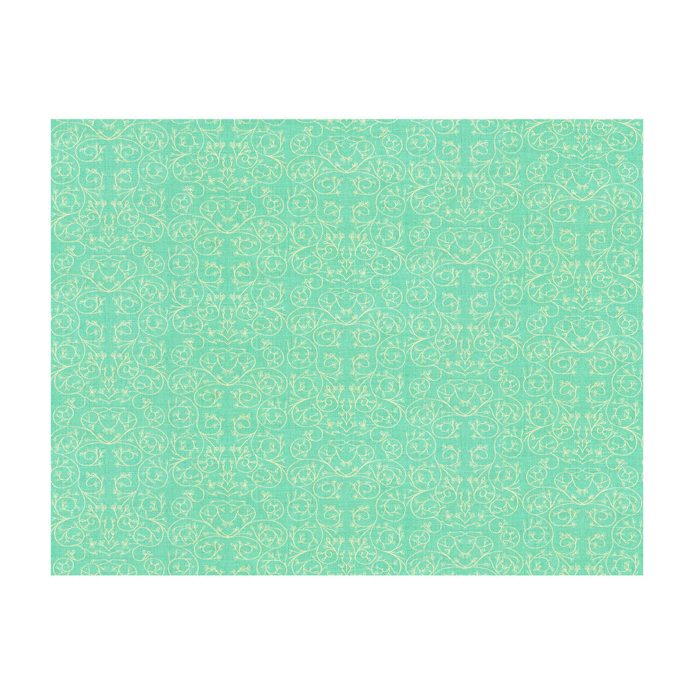 Garden Reverse Aqua by Groundworks Designer Fabric ALLEGRA HICKS GARDEN COLLECTION LINEN - 88%;NYLON - 12% Belgium HEAVY Horizontal: 9.85 and Vertical: 12.61 50 - Swanky Fabrics -