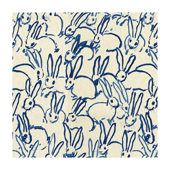 Hutch Print Navy by Groundworks Designer Fabric HUNT SLONEM FOR GROUNDWORKS LINEN - 100% China Horizontal: 27 and Vertical: 32 54 - Swanky Fabrics -
