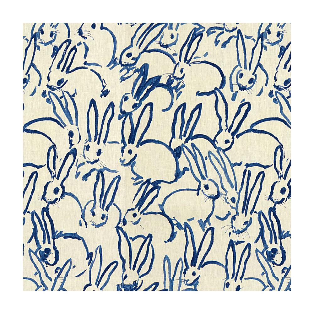 Hutch Print Navy by Groundworks Designer Fabric HUNT SLONEM FOR GROUNDWORKS LINEN - 100% China Horizontal: 27 and Vertical: 32 54 - Swanky Fabrics -