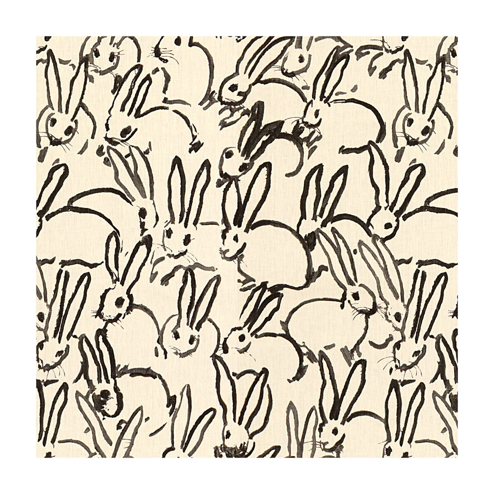 Hutch Print Black by Groundworks Designer Fabric HUNT SLONEM FOR GROUNDWORKS LINEN - 100% China - Horizontal: 27 and Vertical: 32 54 - Swanky Fabrics -