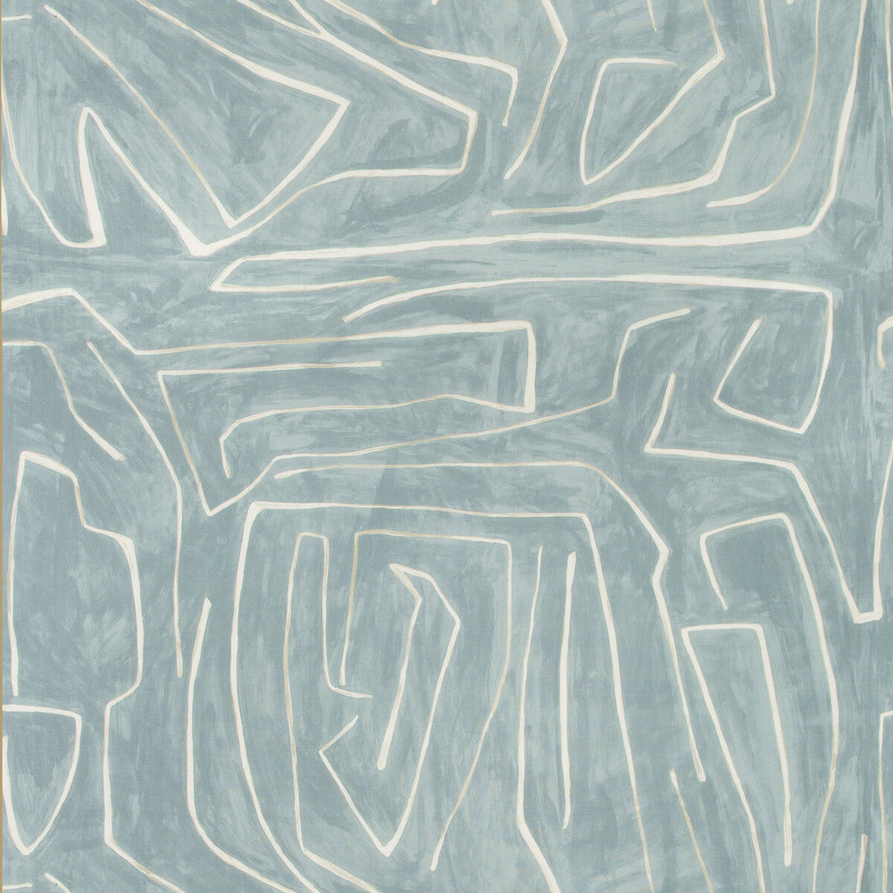 Graffito Deep Sky by Groundworks Designer Fabric KELLY WEARSTLER V COTTON - 52%;LINEN - 48% Italy MEDIUM Horizontal: 54 and Vertical: 54 54 - Swanky Fabrics -