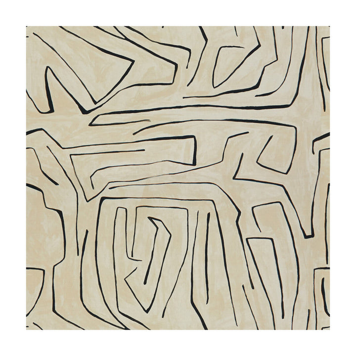 Graffito Linen/Onyx by Groundworks Designer Fabric KELLY WEARSTLER III COTTON - 52%;LINEN - 48% Italy Horizontal: 54 and Vertical: 54 54 - Swanky Fabrics -