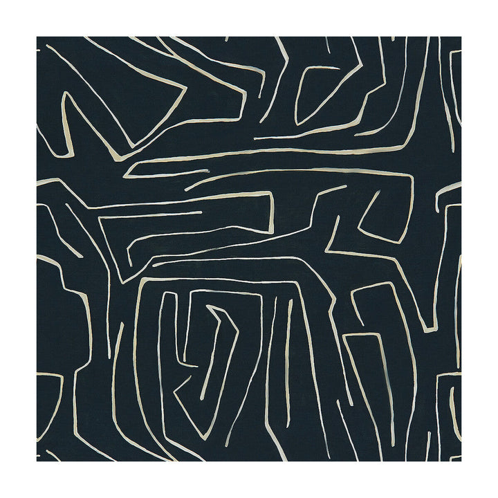 Graffito Onyx/Beige by Groundworks Designer Fabric KELLY WEARSTLER III COTTON - 52%;LINEN - 48% Italy Horizontal: 54 and Vertical: 54 54 - Swanky Fabrics -
