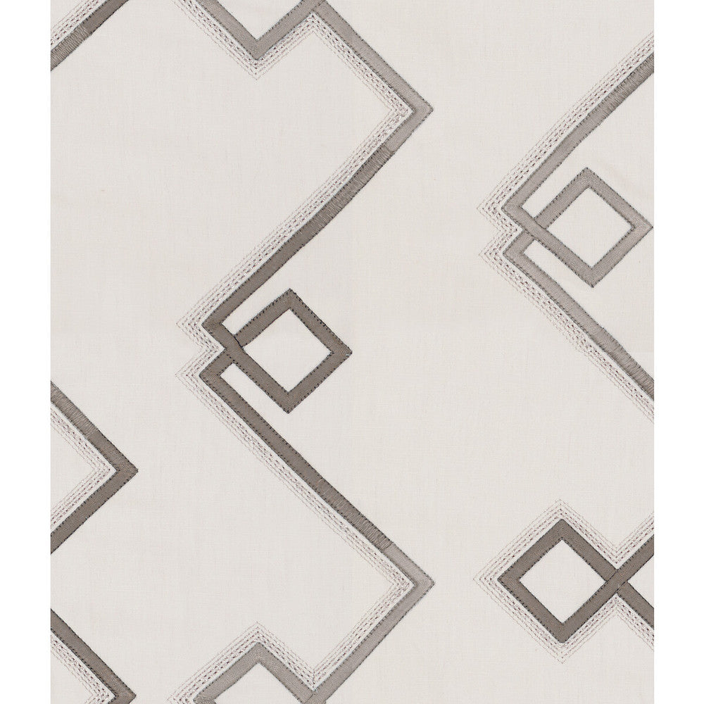 Prism Emb Grey by Groundworks Designer Fabric PRISM COTTON - 39%;LINEN - 28%;VISCOSE - 13%;ZARI - 11%;SPUN POLYESTER - 9% India LIGHT Horizontal: 12.75 and Vertical: 15.75 51.5 - Swanky Fabrics -