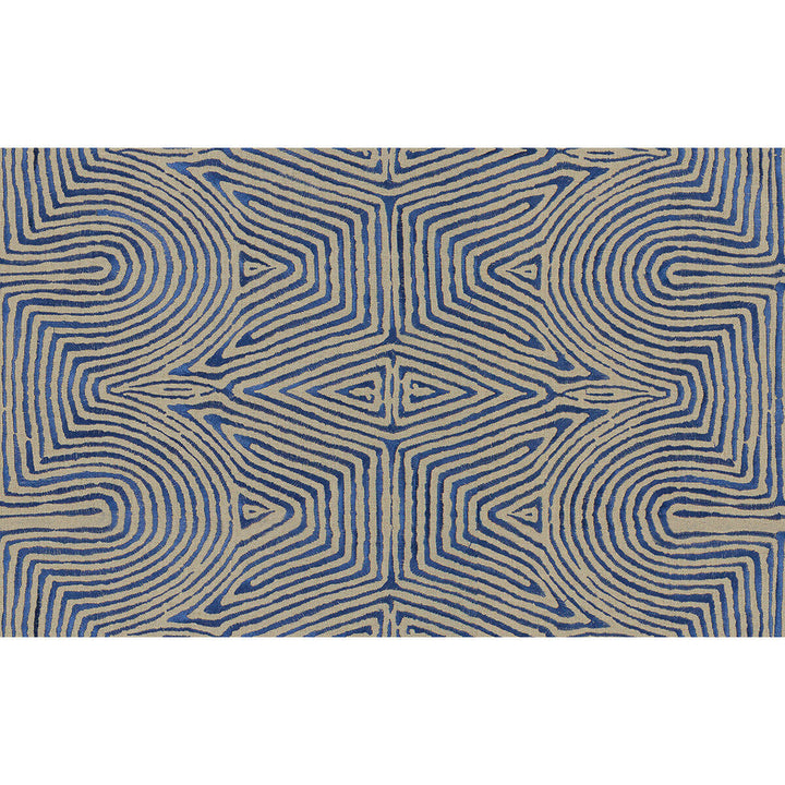 Julia Emb Flax/Blue by Groundworks Designer Fabric PRISM LINEN - 68%;VISCOSE - 19%;SPUN POLYESTER - 13% India LIGHT Horizontal: 25.5 and Vertical: 7.75 51.5 - Swanky Fabrics -