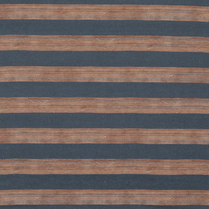 Askew Sienna/Navy by Groundworks Designer Fabric KELLY WEARSTLER IV LINEN - 100% Italy HEAVY Horizontal: 27.02052 and Vertical: 25.16872 53.58006 - Swanky Fabrics -