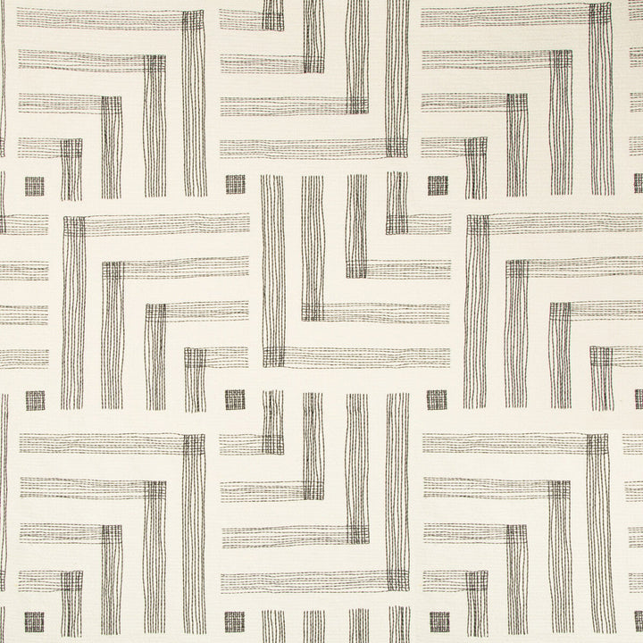 Pastiche Chalk/Jet by Groundworks Designer Fabric KELLY WEARSTLER IV COTTON - 66%;RAYON - 34% India HEAVY Horizontal: 27 and Vertical: 31.48 54 - Swanky Fabrics -