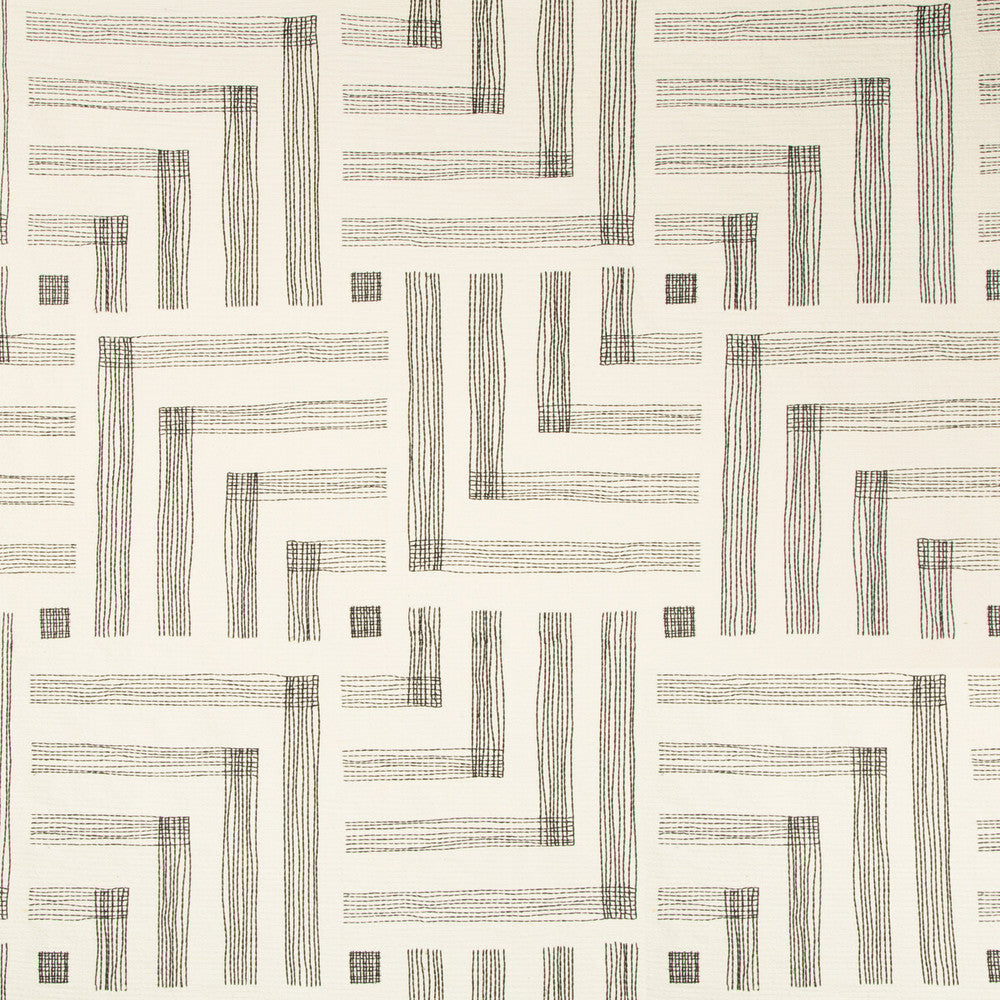 Pastiche Chalk/Jet by Groundworks Designer Fabric KELLY WEARSTLER IV COTTON - 66%;RAYON - 34% India HEAVY Horizontal: 27 and Vertical: 31.48 54 - Swanky Fabrics -