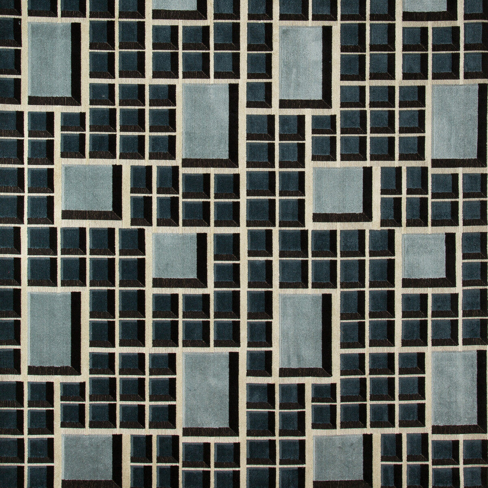 Rarity Sky/Sapphire by Groundworks Designer Fabric KELLY WEARSTLER IV LINEN - 81%;COTTON - 10%;POLYESTER - 9% United States HEAVY Horizontal: 25 and Vertical: 28.5 49.5 - Swanky Fabrics -