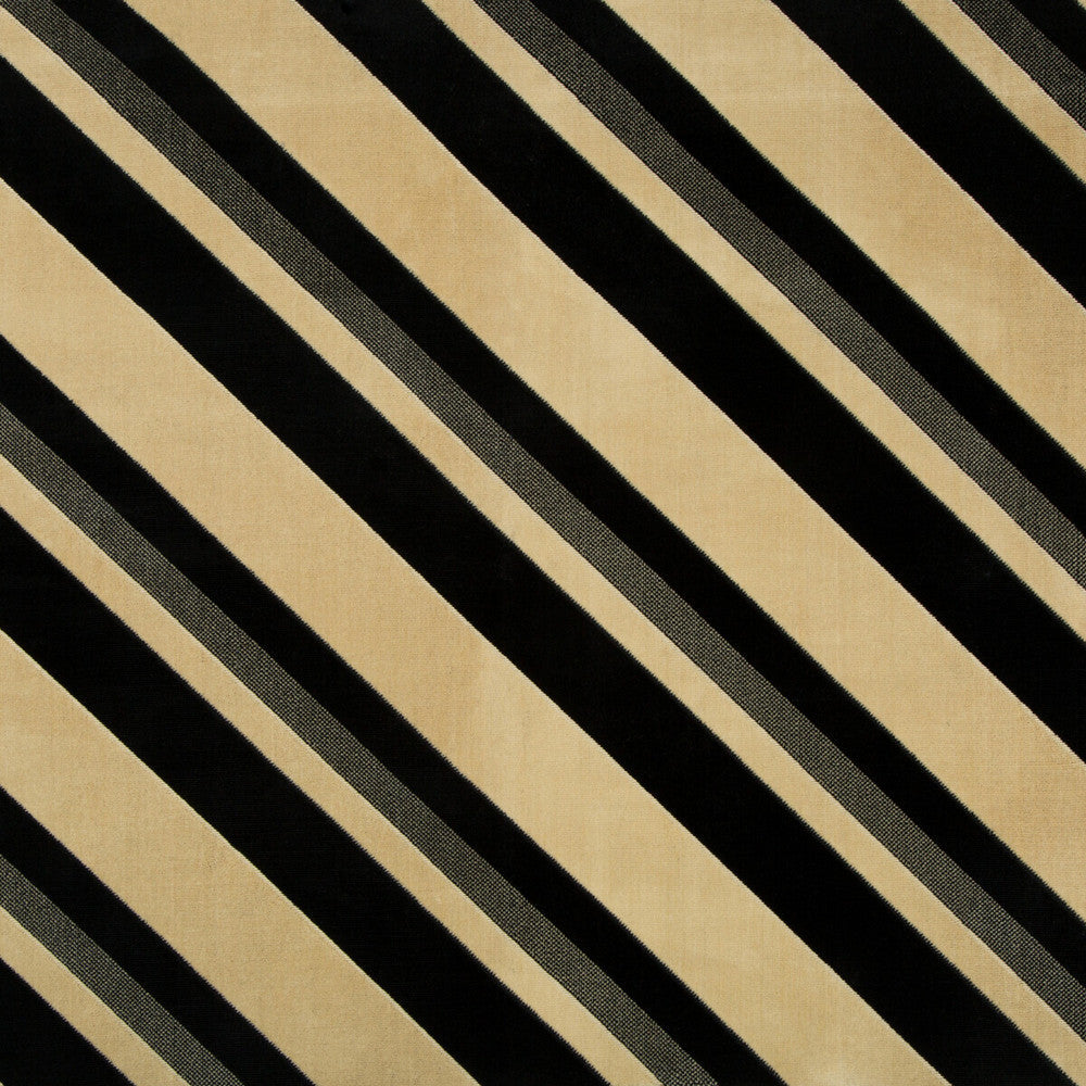 Sereno Stripe Malt/Onyx by Groundworks Designer Fabric KELLY WEARSTLER IV COTTON - 92%;POLYESTER - 8% United States HEAVY Horizontal: 13.5 and Vertical: 13.5 50.75 - Swanky Fabrics -