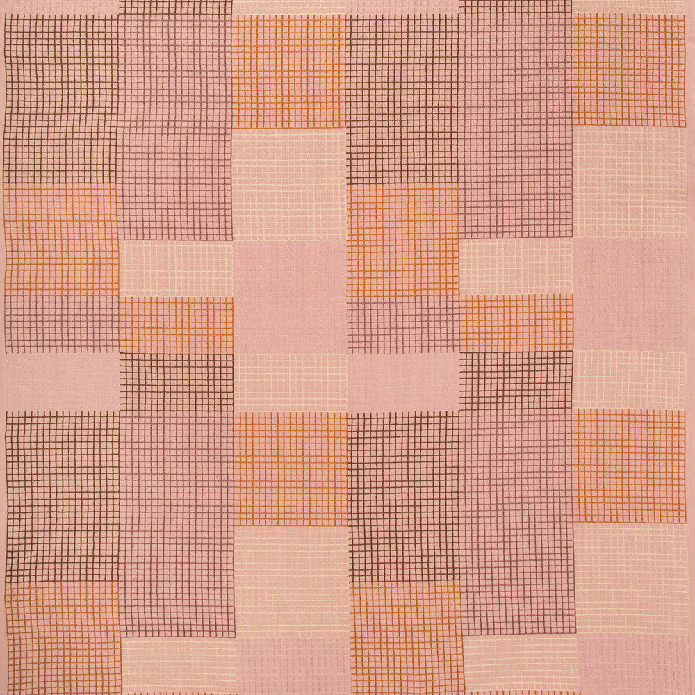 Gridlock Cinnamon by Groundworks Designer Fabric KELLY WEARSTLER V COTTON - 84%;SPUN POLYESTER - 16% India - Horizontal: 25.4 and Vertical: 29.5 50.8 - Swanky Fabrics -