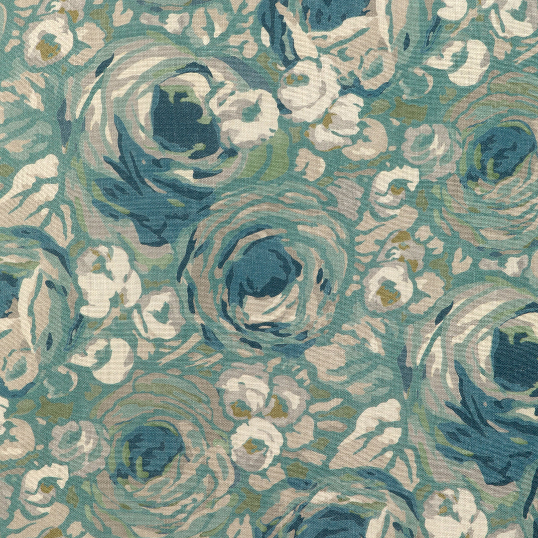 Lee Jofa Modern Fabric Orchard Print - Aqua/Stone