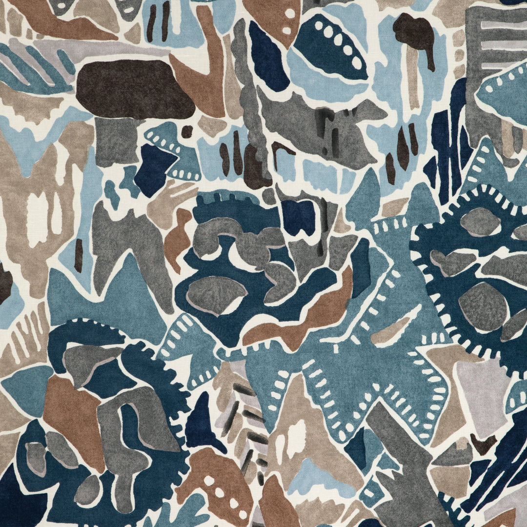 Lee Jofa Modern Fabric Chrystie Print - Denim/Slate