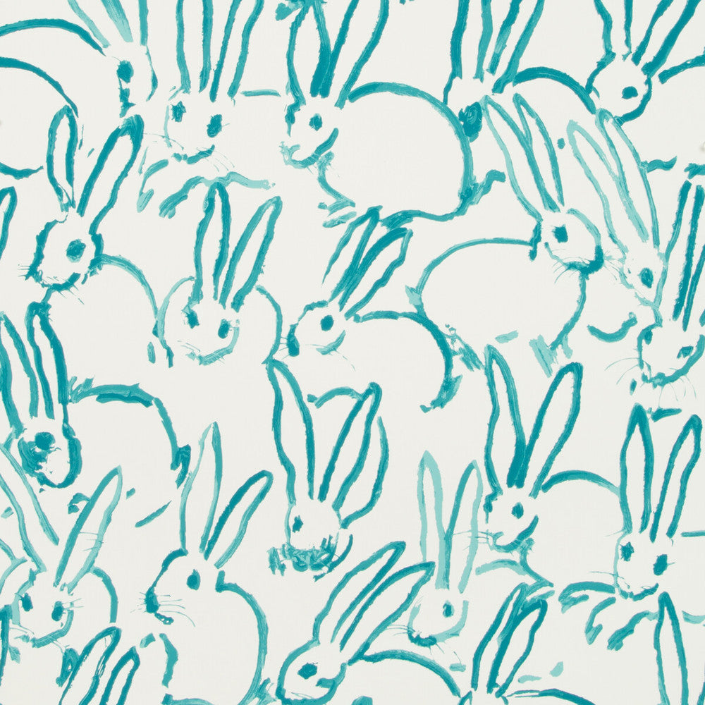Hutch Turquoise by Groundworks Designer Wallcovering HUNT SLONEM II PAPER - 100% United States - Horizontal: 27 and Vertical: 31.75 27 - Swanky Fabrics -