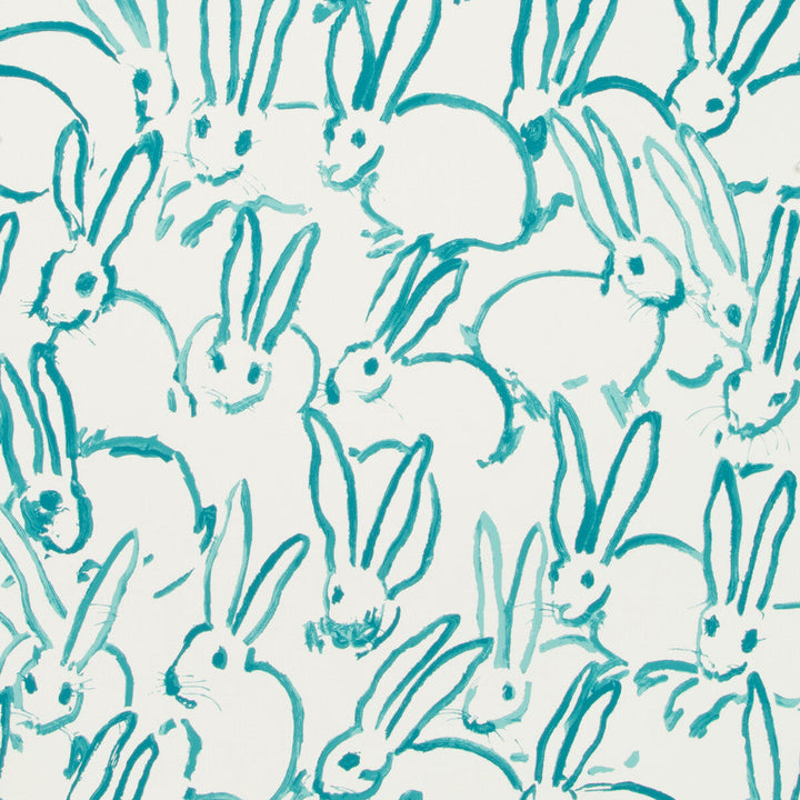 Hutch Turquoise by Groundworks Designer Wallcovering HUNT SLONEM II PAPER - 100% United States - Horizontal: 27 and Vertical: 31.75 27 - Swanky Fabrics -