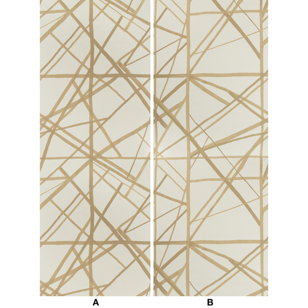 Channels Paper Latte/Suede by Groundworks Designer Wallcovering KELLY WEARSTLER WALLPAPERS III PAPER - 100% United States - Horizontal: 55 and Vertical: 41.25 55 - Swanky Fabrics -