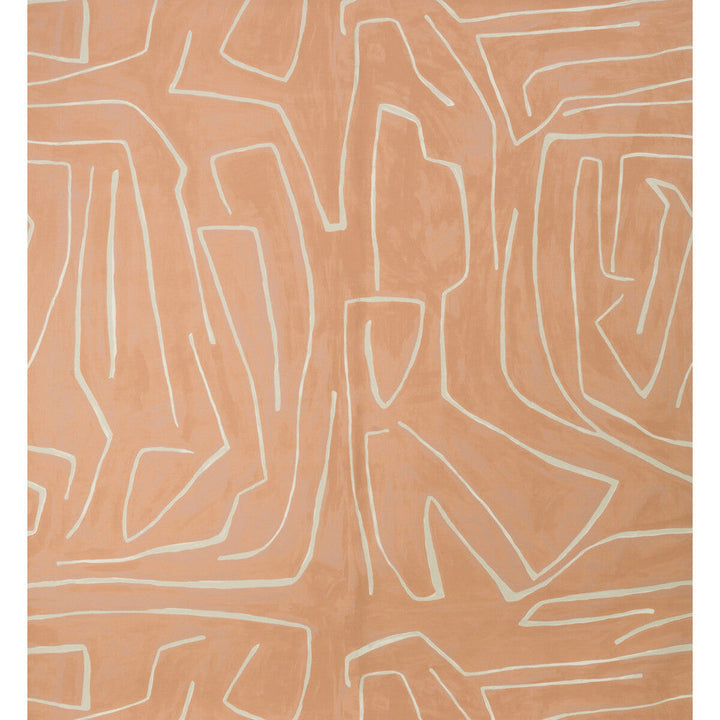 Graffito Salmon/Cream by Groundworks Designer Wallcovering KELLY WEARSTLER WALLPAPERS II PAPER - 100% United States Horizontal: 54 and Vertical: 54 54 - Swanky Fabrics -