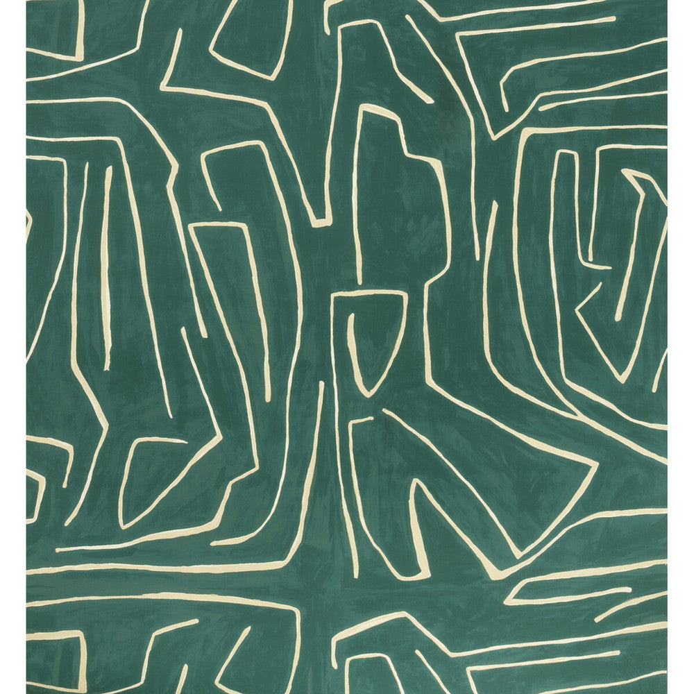 Graffito Teal/Pearl by Groundworks Designer Wallcovering KELLY WEARSTLER WALLPAPERS II PAPER - 100% United States Horizontal: 54 and Vertical: 54 54 - Swanky Fabrics -