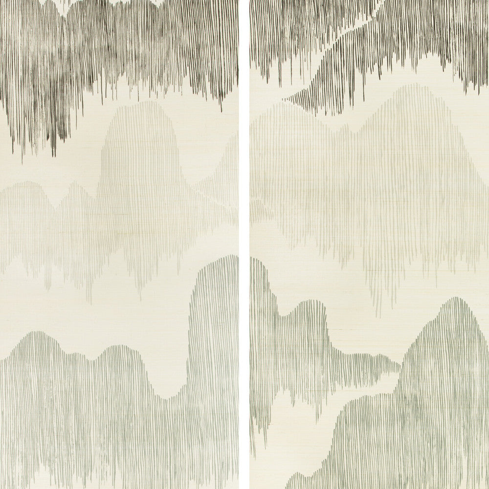 Cascadia Paper Pearl by Groundworks Designer Wallcovering KELLY WEARSTLER WALLPAPERS IV JUTE - 90%;COTTON - 10% Italy Horizontal: 68.5 and Vertical: 90.55 68.5 - Swanky Fabrics -