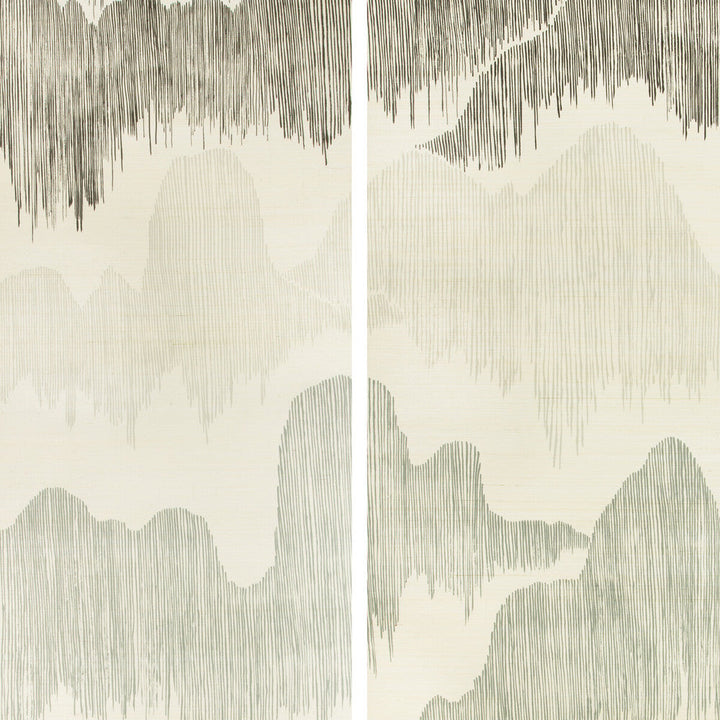 Cascadia Paper Pearl by Groundworks Designer Wallcovering KELLY WEARSTLER WALLPAPERS IV JUTE - 90%;COTTON - 10% Italy Horizontal: 68.5 and Vertical: 90.55 68.5 - Swanky Fabrics -