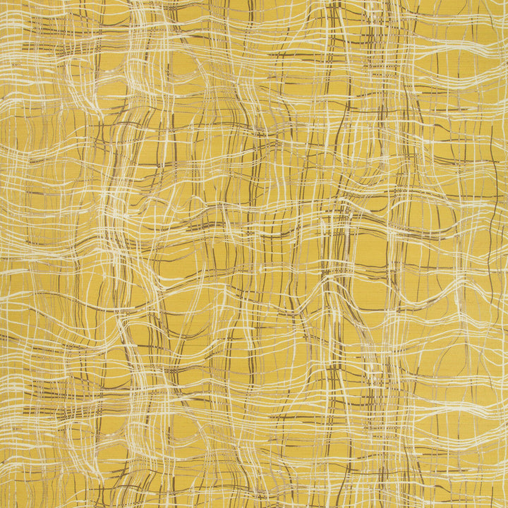 Entangle Paper Mustard by Groundworks Designer Wallcovering KELLY WEARSTLER WALLPAPERS IV JUTE - 90%;COTTON - 10% Italy - Horizontal: 34.25 and Vertical: 24.41 34.25 - Swanky Fabrics -