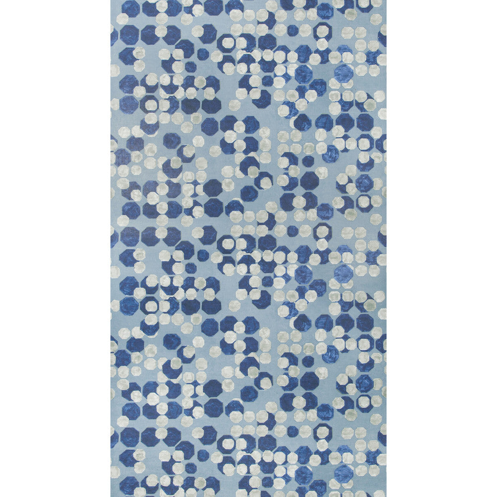 Hex Paper Marine by Groundworks Designer Wallcovering KELLY WEARSTLER WALLPAPERS V LINEN - 80%;ACRYLIC - 20% Italy - Horizontal: 34.25 and Vertical: 24.68 34.25 - Swanky Fabrics -
