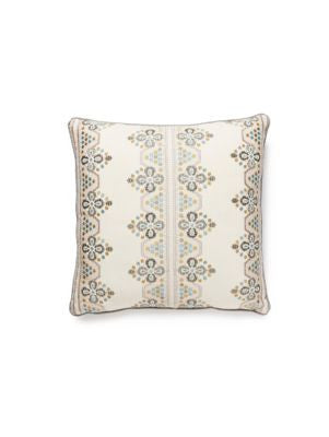 Imogen Embroidery Pillow 18 X 18 - Earl Grey GWIMOGEPILL0001 by Scalamandre Designer Pillows 72% COTTON 28% VISCOSE U.S.A. Horizontal: and Vertical: 0 - Swanky Fabrics -