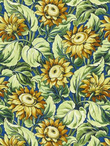 Grey Watkins Fabric Sunflower Print Cobalt GW166310002