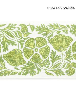 Gretel Printed Tape Leaves Of Grass GWT33300002 by Grey Watkins Designer Trim FOLKLORE 100% LINEN INDIA MEDIUM DUTY Horizontal: 8.75" and Vertical: 5.13 - Swanky Fabrics -